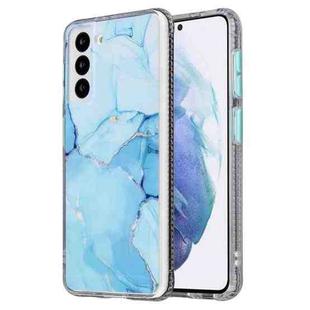 For Samsung Galaxy S22 5G Glazed Marble Pattern TPU + Acrylic Phone Case(Blue)