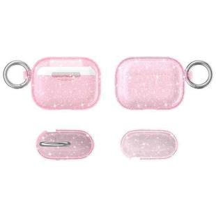 Terminator Glitter Powder Earphone Protective Case with Hook For AirPods Pro(Pink)
