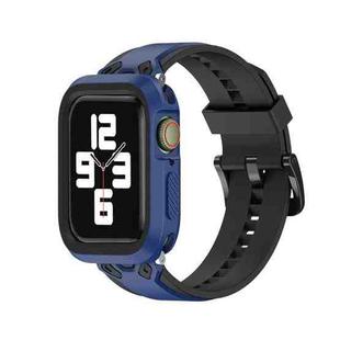 Two-color TPU Strap For Apple Watch Ultra 49mm / Series 8&7 45mm / SE 2&6&SE&5&4 44mm / 3&2&1 42mm(Black Midnight Blue)