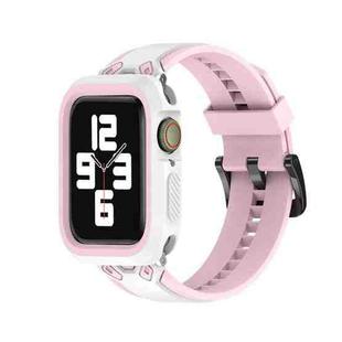 Two-color TPU Strap For Apple Watch Ultra 49mm / Series 8&7 45mm / SE 2&6&SE&5&4 44mm / 3&2&1 42mm(Pink White)