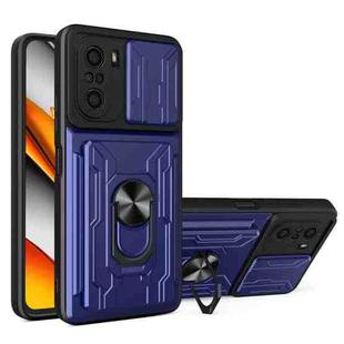 For Xiaomi Redmi K40/Poco F3/Mi 11i Sliding Camshield Card Phone Case(Sapphire Blue)