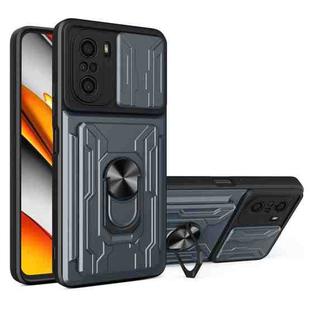 For Xiaomi Redmi K40/Poco F3/Mi 11i Sliding Camshield Card Phone Case(Grey)