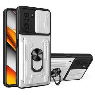 For Xiaomi Redmi K40/Poco F3/Mi 11i Sliding Camshield Card Phone Case(Pearl White)