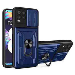 For OPPO Realme 8 / 8 Pro Sliding Camshield Card Phone Case(Sapphire Blue)