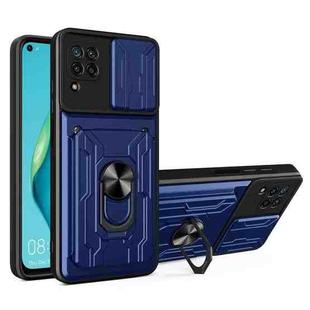 For Huawei P40 Lite Sliding Camshield Card Phone Case(Sapphire Blue)