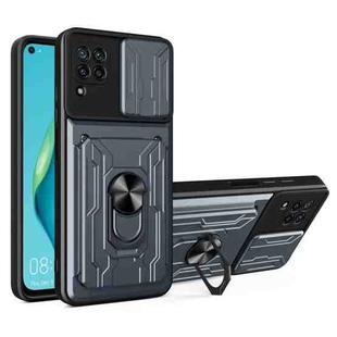 For Huawei P40 Lite Sliding Camshield Card Phone Case(Grey)