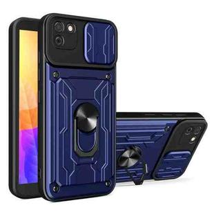 For Huawei Y5p Sliding Camshield Card Phone Case(Sapphire Blue)