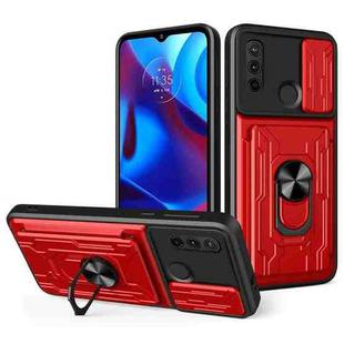 For Motorola G Pure Sliding Camshield Card Phone Case(Red)