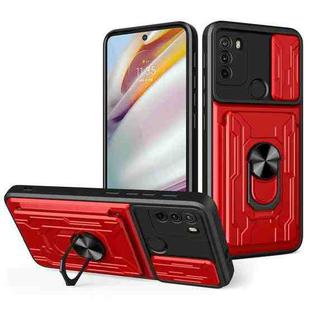For Motorola Moto G60 Sliding Camshield Card Phone Case(Red)
