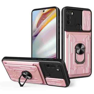 For Motorola Moto G60 Sliding Camshield Card Phone Case(Rose Gold)