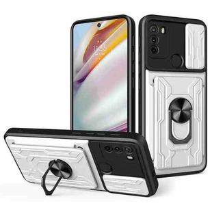 For Motorola Moto G60 Sliding Camshield Card Phone Case(White)