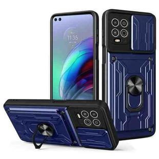 For Motorola Moto G100 Sliding Camshield Card Phone Case(Blue)