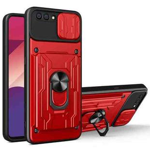 For OPPO A5 / A3S Sliding Camshield Card Phone Case(Red)