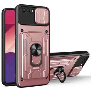 For OPPO A5 / A3S Sliding Camshield Card Phone Case(Rose Gold)