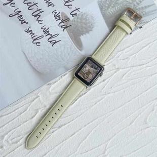 Lychee Top Layer Cowhide Watch Band For Apple Watch Series 9&8&7 41mm / SE 3&SE 2&6&SE&5&4 40mm / 3&2&1 38mm(Apricot)