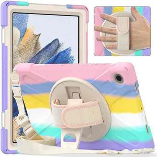 For Samsung Galaxy Tab A8 10.5 2021 Silicone + PC Tablet Case(Colorful Pink)