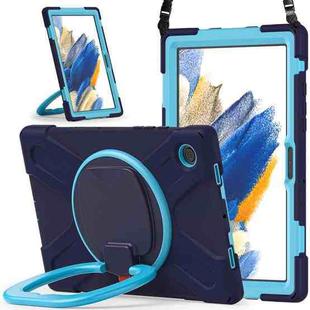 For Samsung Galaxy Tab A8 10.5 2021 Silicone + PC Tablet Case(Navy Blue + Blue)
