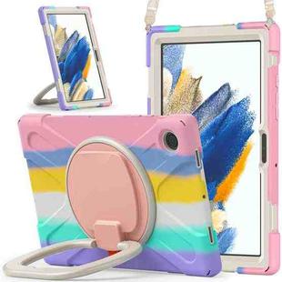 For Samsung Galaxy Tab A8 10.5 2021 Silicone + PC Tablet Case(Colorful Pink)