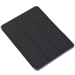 For iPad 10.2 Mutural YAXING Series Cloth Texture PU+TPU Leather Case with 3-Fold Holder & Pen Slot & Sleep & Wake-up Function(Black)