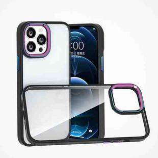 For iPhone 13 Colorful Metal Lens Ring Phone Case(Black)