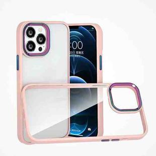 For iPhone 13 Pro Max Colorful Metal Lens Ring Phone Case (Pink)