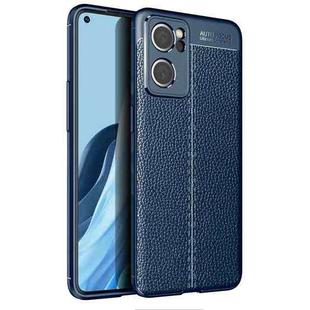 For OPPO Reno7 SE 5G Litchi Texture TPU Shockproof Phone Case(Blue)