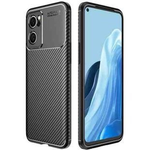 For OPPO Reno7 SE 5G Carbon Fiber Texture Shockproof TPU Phone Case(Black)