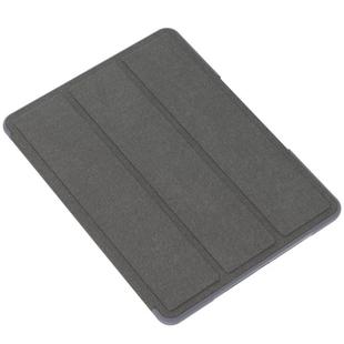 For iPad 9.7 Mutural YAXING Series Cloth Texture PU+TPU Leather Case with 3-Fold Holder & Pen Slot & Sleep & Wake-up Function(Grey)