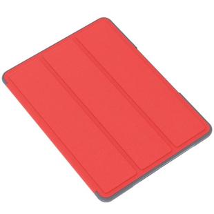 For iPad 9.7 Mutural YAXING Series Cloth Texture PU+TPU Leather Case with 3-Fold Holder & Pen Slot & Sleep & Wake-up Function(Red)