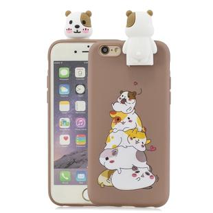For iPhone 6 Cartoon Shockproof TPU Protective Case with Holder(Hamsters)