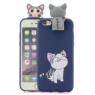 For iPhone 6 Cartoon Shockproof TPU Protective Case with Holder(Cat)