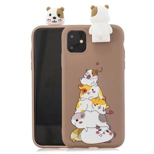 For iPhone 11 Pro Max Cartoon Shockproof TPU Protective Case with Holder(Hamsters)