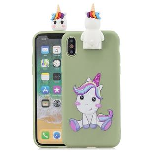 For iPhone X / XS Cartoon Shockproof TPU Protective Case with Holder(Unicorn)