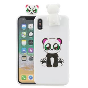 For iPhone X / XS Cartoon Shockproof TPU Protective Case with Holder(Panda)