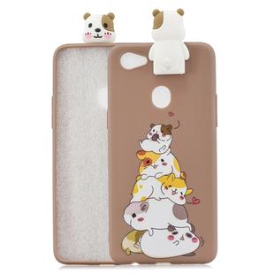 For OPPO F7 Cartoon Shockproof TPU Protective Case with Holder(Hamsters)