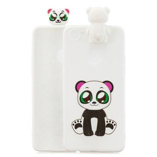 For OPPO F7 Cartoon Shockproof TPU Protective Case with Holder(Panda)
