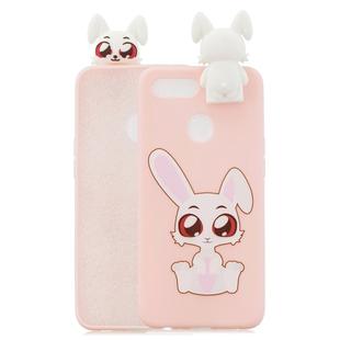 For  OPPO F9 Cartoon Shockproof TPU Protective Case with Holder(Rabbit)