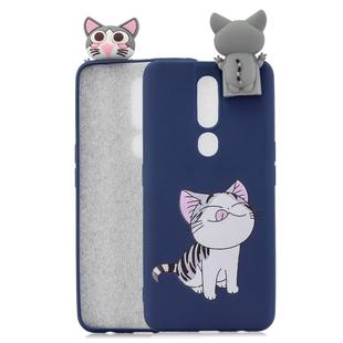For OPPO F11 Cartoon Shockproof TPU Protective Case with Holder(Cat)