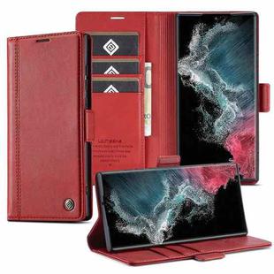 For Samsung Galaxy S22 Ultra LC.IMEEKE PU + TPU Skin-friendly Feeling Leather Phone Case(Red)
