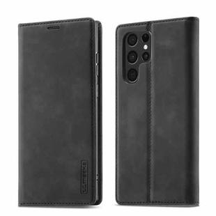 For Samsung Galaxy S22 LC.IMEEKE Soft PU + TPU Magnetic Skin-friendly Feeling Leather Phone Case(Black)