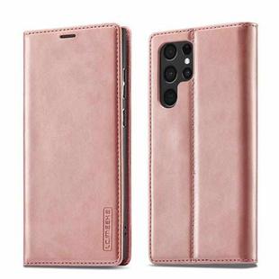 For Samsung Galaxy S22 LC.IMEEKE Soft PU + TPU Magnetic Skin-friendly Feeling Leather Phone Case(Rose Gold)