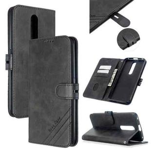 For OPPO F11 Pro Stitching Style 2-Color Cow Texture Horizontal Flip PU Leather Case with Holder & Card Slot & Lanyard(Black)