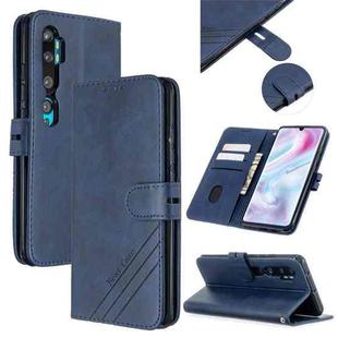 For Xiaomi CC9 Pro / Note 10 Pro Stitching Style 2-Color Cow Texture Horizontal Flip PU Leather Case with Holder & Card Slot & Lanyard(Blue)