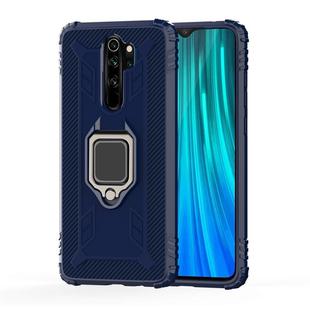 For Xiaomi Redmi Note 8 Pro Carbon Fiber Protective Case with 360 Degree Rotating Ring Holder(Blue)