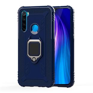 For Xiaomi Redmi Note 8 Carbon Fiber Protective Case with 360 Degree Rotating Ring Holder(Blue)