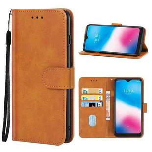 Leather Phone Case For Alcatel 3L 2020(Brown)