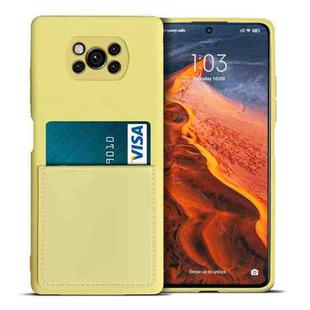 For Xiaomi Poco X3 / Poco X3 NFC Liquid Silicone Skin Feel Shockproof Phone Case with Card Slot(Yellow)