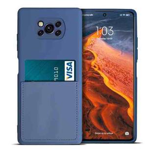 For Xiaomi Poco X3 / Poco X3 NFC Liquid Silicone Skin Feel Shockproof Phone Case with Card Slot(Blue)