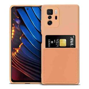 For Xiaomi Redmi Note 10 Pro 5G / Poco X3 GT Liquid Silicone Skin Feel Shockproof Phone Case with Card Slot(Orange)