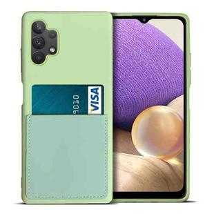 For Samsung Galaxy A32 5G Liquid Silicone Skin Feel Shockproof Phone Case with Card Slot(Green)